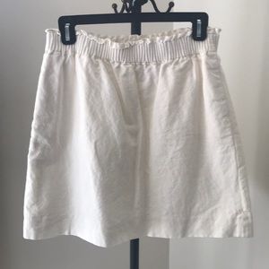 J crew white linen skirt size 6